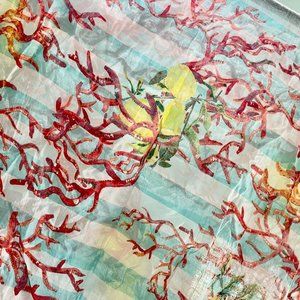 ANTICA SARTORIA  Lemon & Coral Print Pareo/Sarong